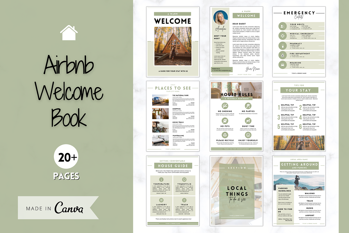 Airbnb Welcome Book Template, a Poster Template by Templatables (Photo 11 of 12)