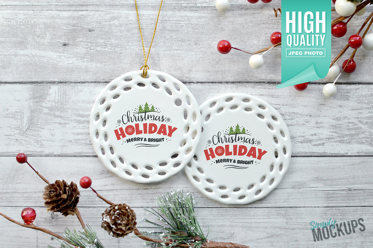 Round Ornament Mockup - 2 Sided, a Product Mockup by Simply Mockups (Photo 2 of 2)