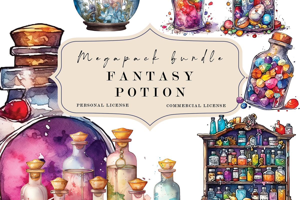 Magical Fantasy Watercolor Clipart, a Photo by Redwood Digital Art (Photo 7 of 11)