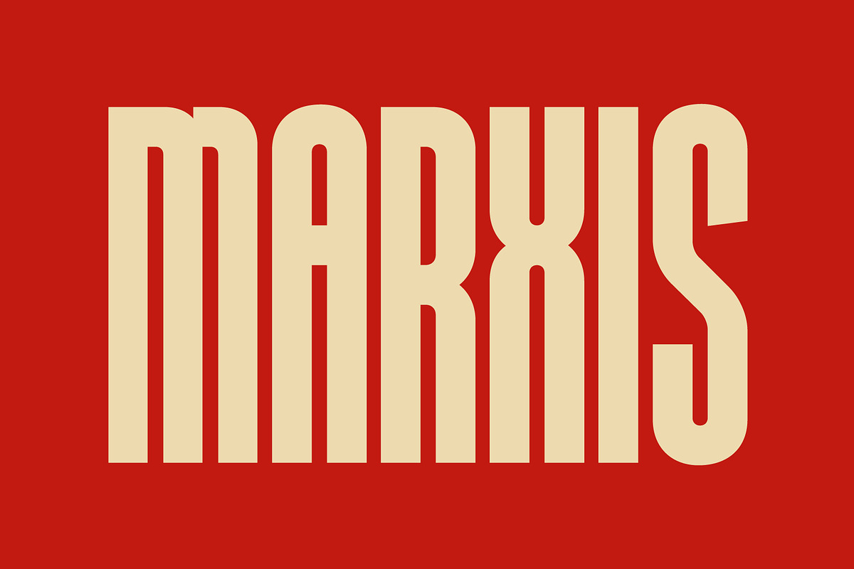 Marxis – Retro Condensed Propaganda, a Sans Serif Font by Juru Rancang Studio (Photo 1 of 9)