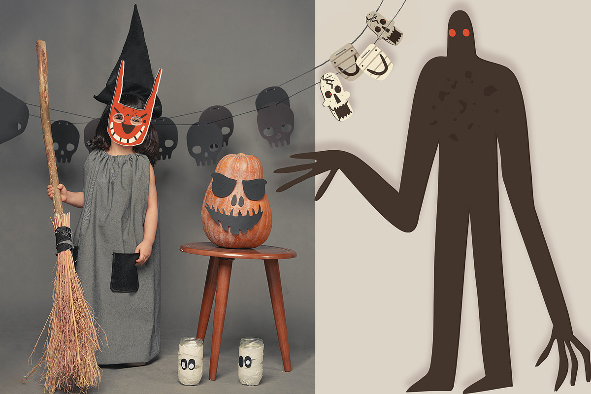 Retro Halloween clipart set, a Seasonal Illustration by Paper Cherry (Photo 25 of 27)