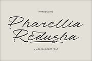 Pharellia Redusha A Modern Script, a Script Font by Storytype Studio (Thumbnail 1 of 15)