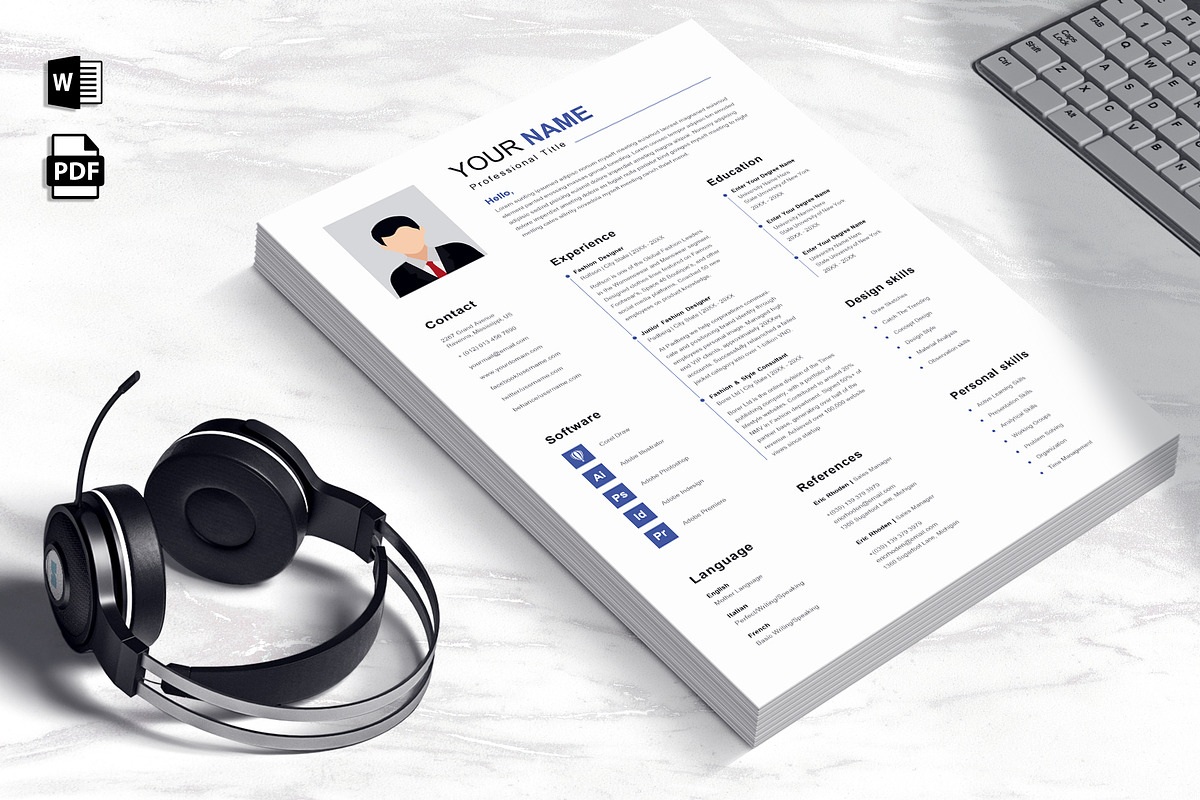 Resume Template 1 pages, Simplifier, a Resume Template by Blue Digital Studio (Photo 1 of 2)