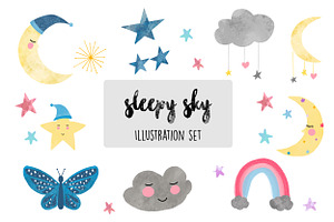 Sleepy Sky Illustration Set