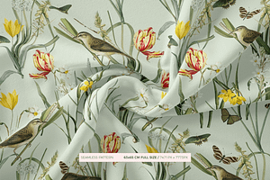 SPRING FLOWERS SEAMLESS PATTERNS