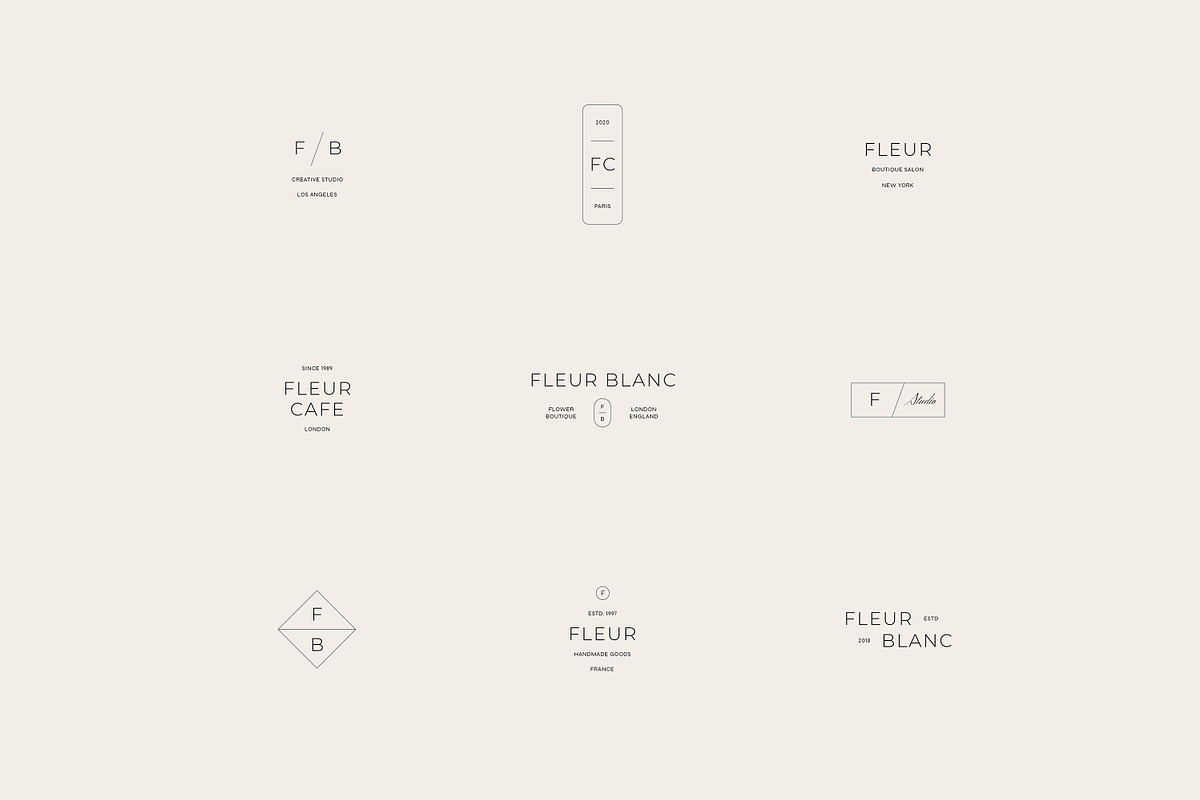 Fleur Minimal Logo Kit Ai Eps Psd, a Branding & Logo Template by Feel This (Photo 8 of 13)