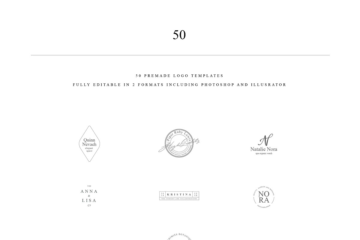 50 Elegant Premade Logo Templates, a Branding & Logo Template by pawellpi (Photo 2 of 26)