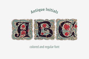Antique Initials font, a Blackletter Font by kaer_shop