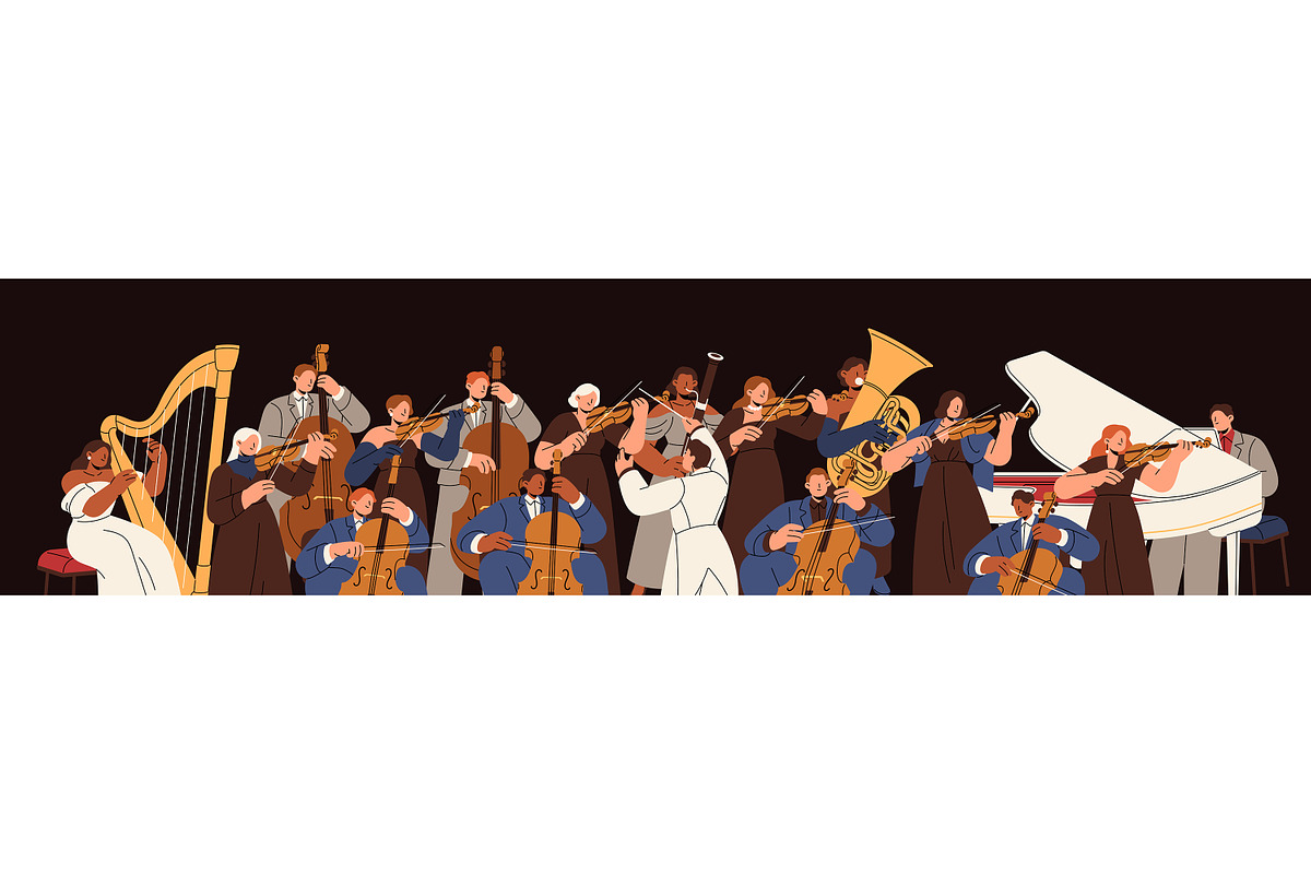 Symphonic orchestra musicians set, a Person Illustration by PaperTrident (Photo 2 of 5)