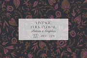 Vintage Folk Floral Pattern, a Pattern Graphic by StudioGlouna (Thumbnail 1 of 5)