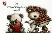 Strawberry Bear PNG Clipart, an Animal Illustration by Nicolle's Colorful Art (Thumbnail 1 of 3)