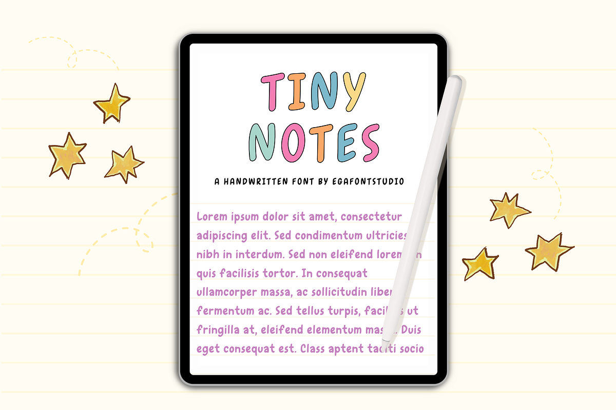Tiny Notes | Cute Handwritten Font, a Handwritten Font by EGAFontStudio (Photo 4 of 6)