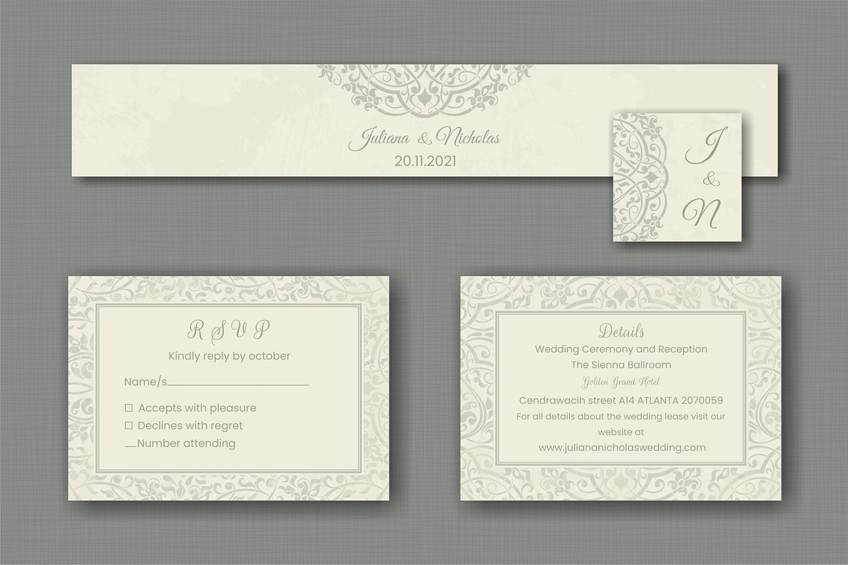 Wedding Invitation set, an Invitation Template by NataLito (Photo 5 of 5)