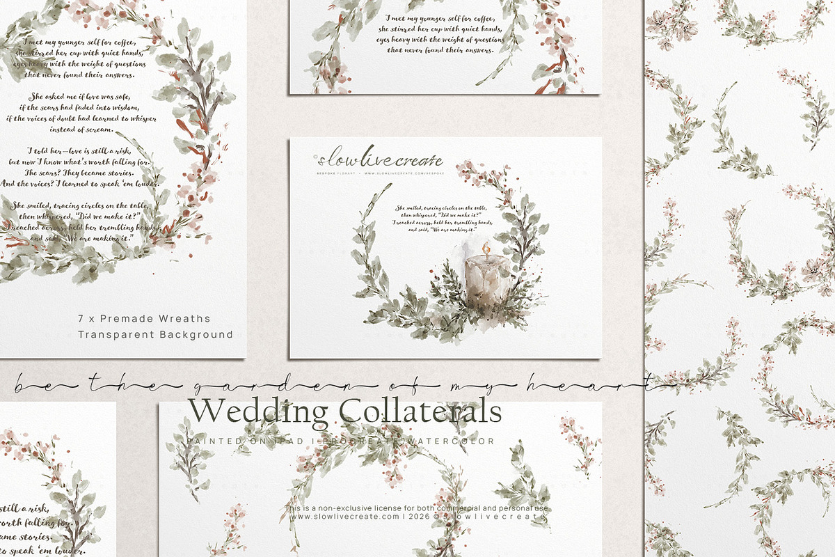 Bloom | Wedding Watercolor Wreaths, a Seasonal Illustration by slowlivecreate (Photo 1 of 7)