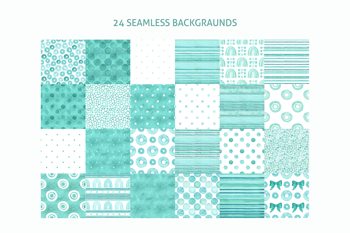 Mint Watercolor Paper Backgrounds, a Texture Graphic by Naty Art (Photo 8 of 9)