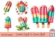 Summer Popsicle Ice Cream Clipart., a Graphic by CitraGraphics (Thumbnail 1 of 3)