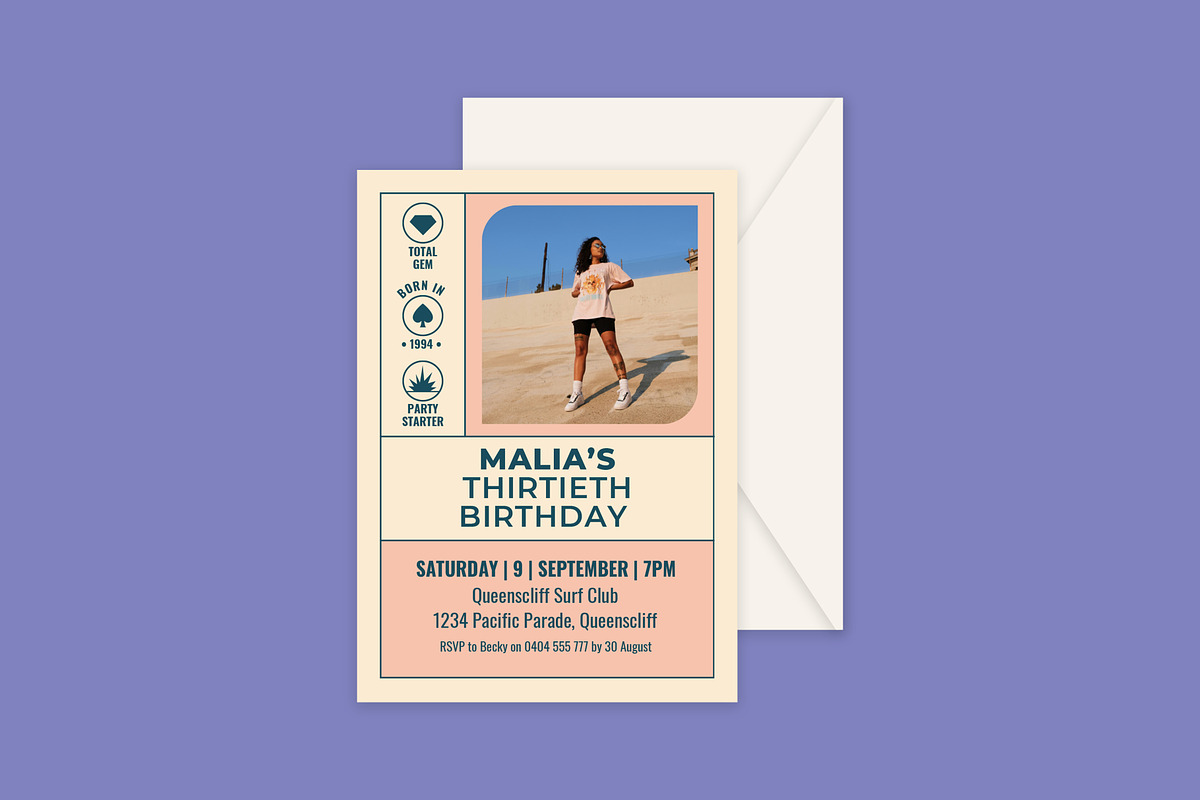 Malia Birthday Invitation, an Invitation Template by Mountain Folk Creative (Photo 1 of 7)