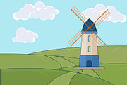 windmill with rotating sails vector, a Work Illustration by zyxroun shop (Thumbnail 1 of 3)