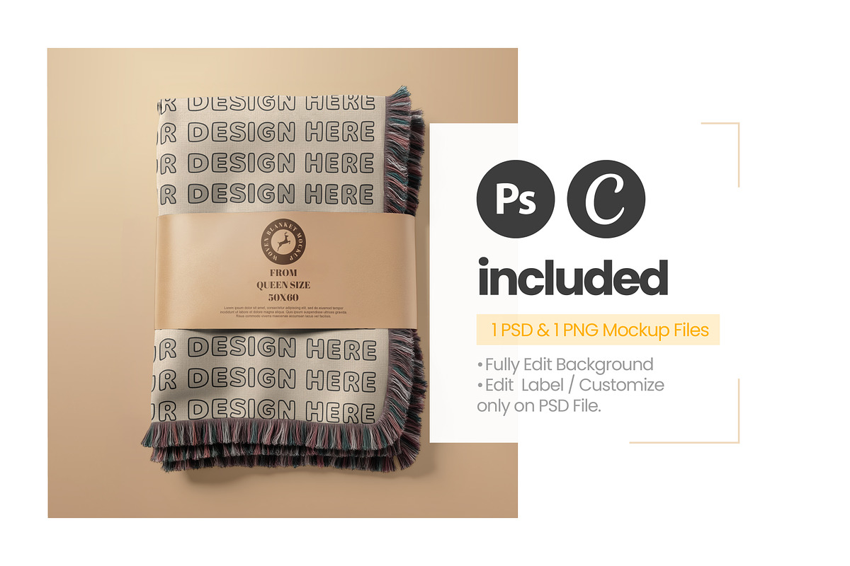 Fold Woven Blanket Mockup, an Apparel Mockup by Mockups Studio (Photo 5 of 9)