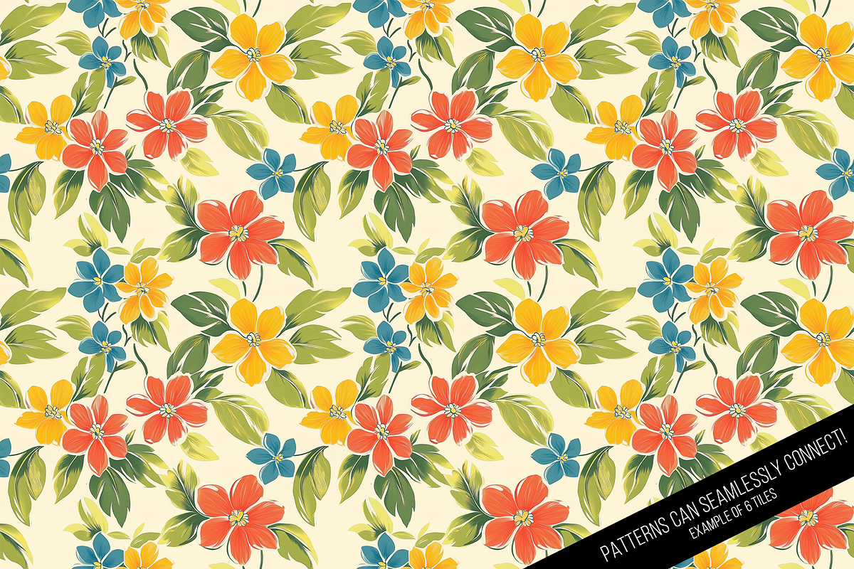 Seamless Retro Flowered Wallpaper, a Pattern Graphic by Chromolume Studio (Photo 14 of 15)