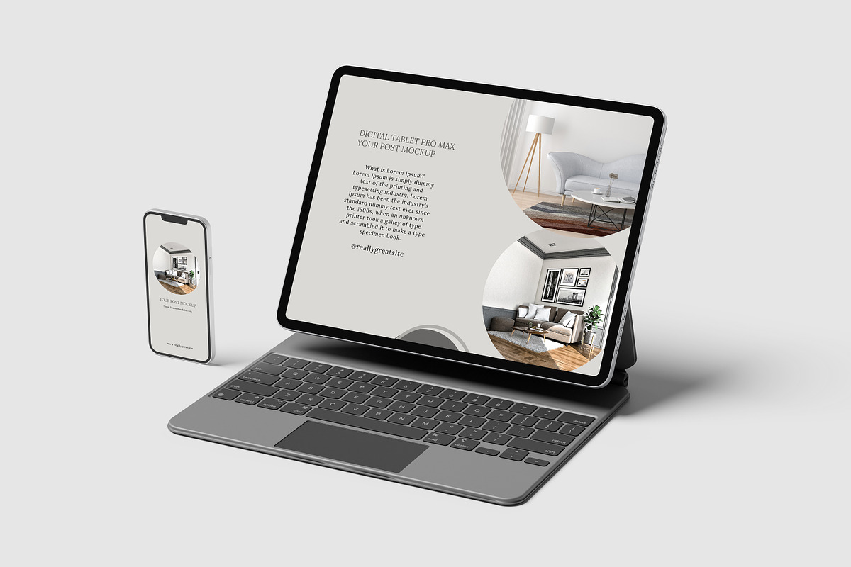 Tablet pro & Phone Mockup, a Pens & Pencil Mockup by mahhyud (Photo 6 of 6)