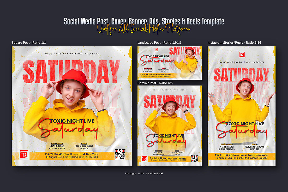 Birthday Social Media Post Bundle, a Social Media Template by Creative_View (Photo 2 of 8)