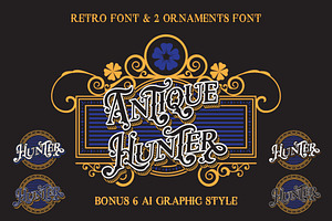 Antique Hunter and Ornaments fonts