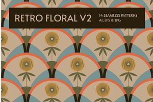 Retro Floral Seamless Patterns V2