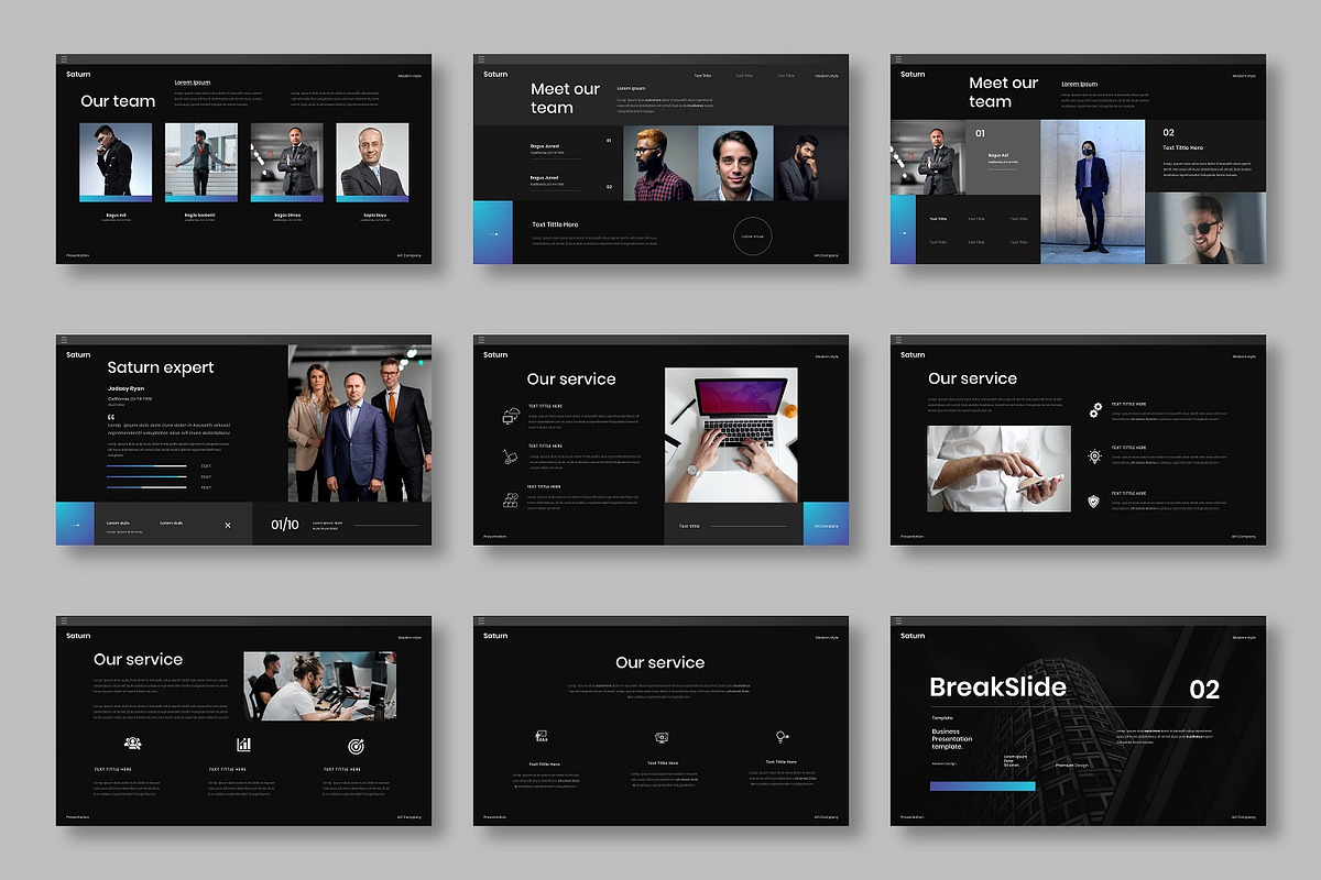 Saturn – Business PowerPoint, a Presentation Template by Dens Creative Studio (Photo 3 of 6)