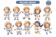 Astronaut Clipart Bundle, an Illustration by TatiMockup (Thumbnail 2 of 5)