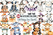 Cute Baby Cow Halloween Clipart, a Seasonal Illustration by Rose Art (Thumbnail 1 of 7)