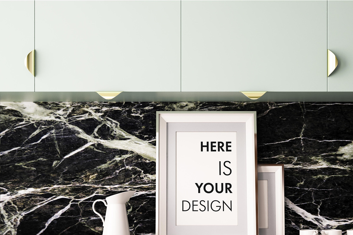 10 Mockups posters in the kitchen, a Print Template by FilL239 (Photo 3 of 11)