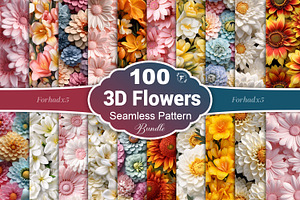 3D Flower Seamless Pattern, a Pattern Graphic by Forhadx5