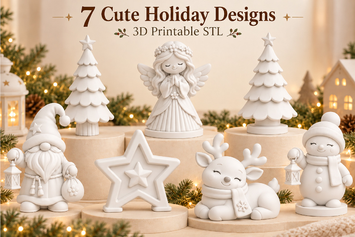 Cute Christmas Family 3D STL, a Scene 3D Model by Layerology (Photo 3 of 4)