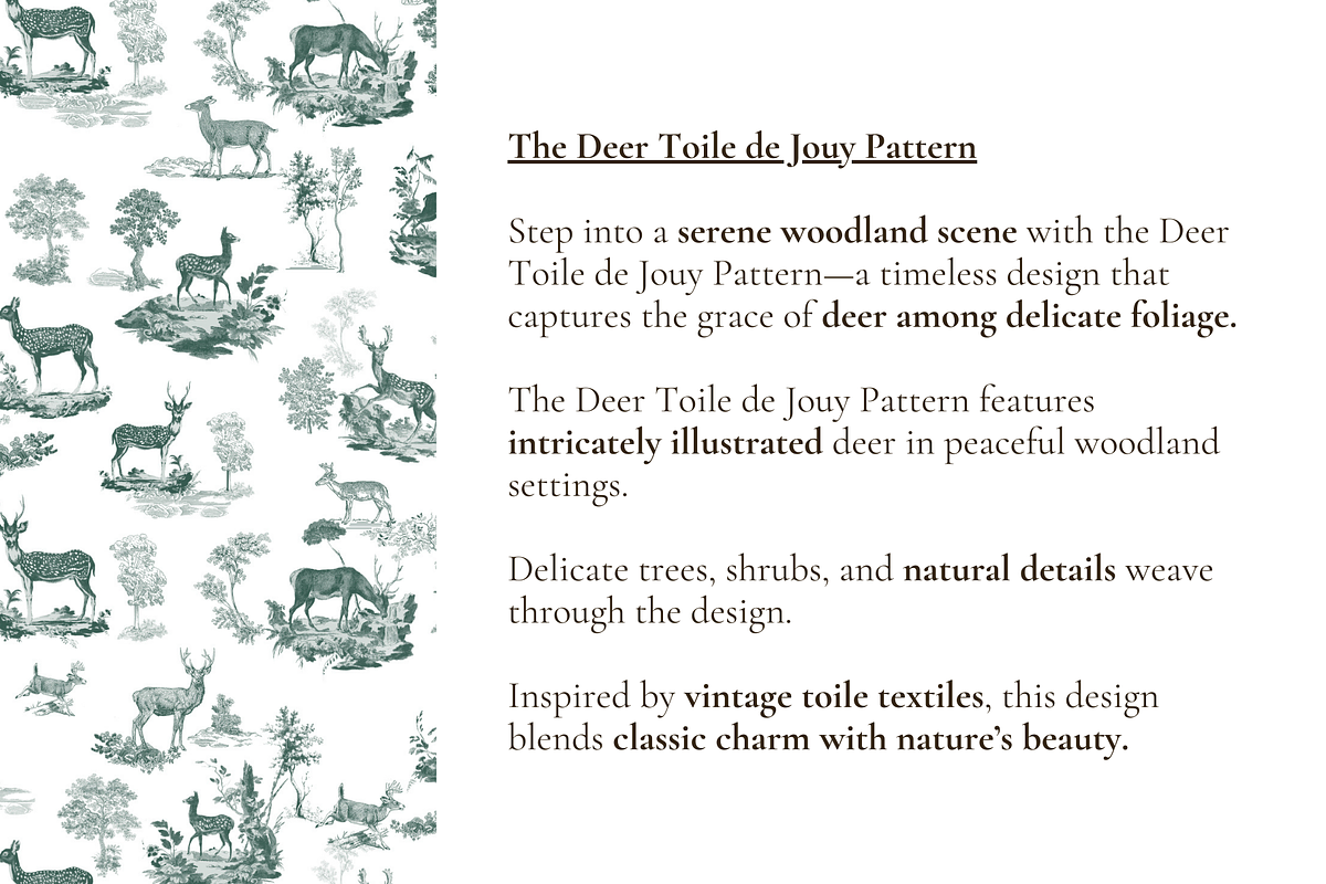Deer Toile de Jouy Pattern, a Background Graphic by Hughes Studio (Photo 3 of 7)