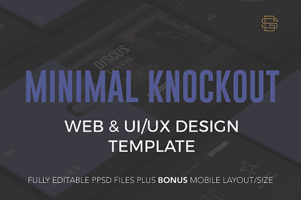 Minimal Knockout PSD Website, an UI Kit Template by Aurum Creative