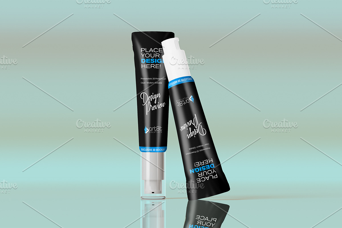 Cosmetic Spray Tube Mockup Set, a Packaging Mockup by artBit Design Studio (Photo 3 of 5)