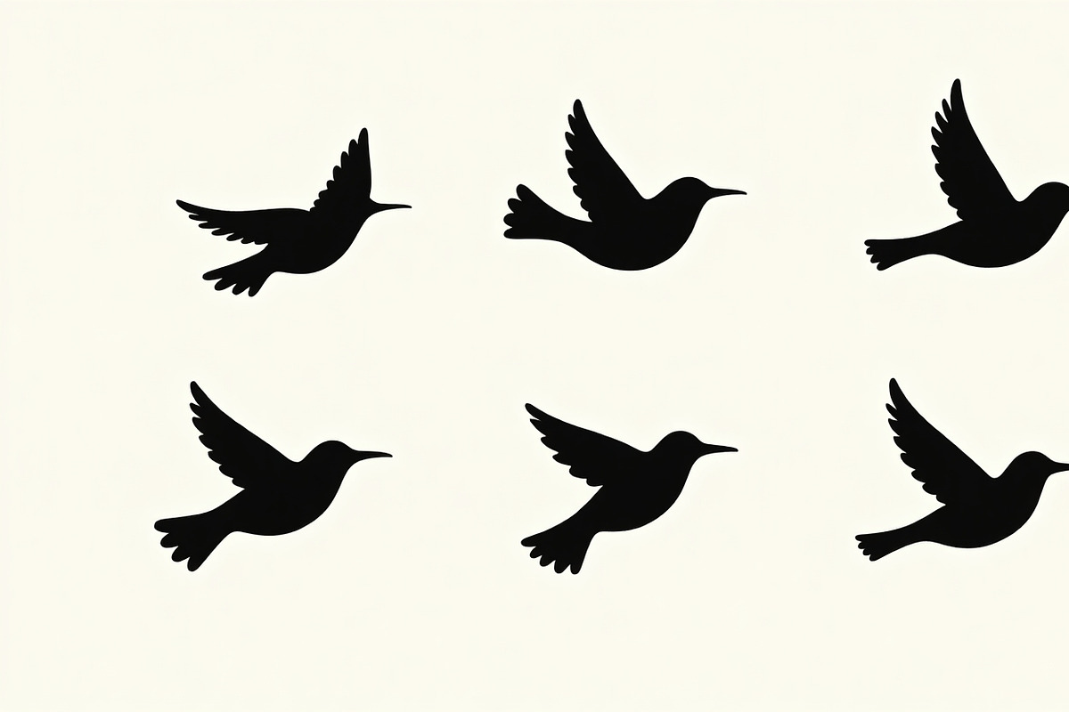 Flying Bird Silhouette Bundle, an Illustration by Designs_River (Photo 5 of 10)