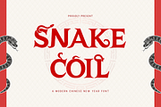 Snake Coil - Modern Chinese New Year, a Serif Font by overlaytemplates (Thumbnail 1 of 5)