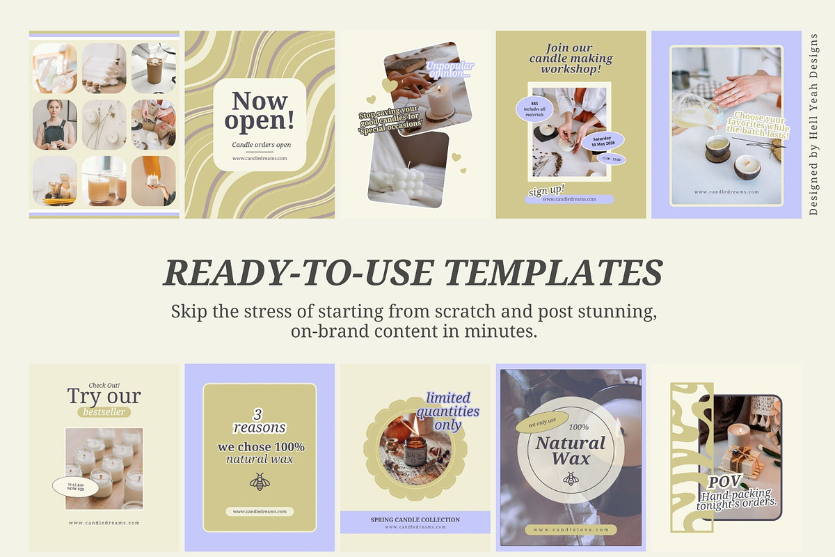 Candle Maker Instagram Post Template, a Social Media Template by Hell Yeah Designs (Photo 4 of 10)