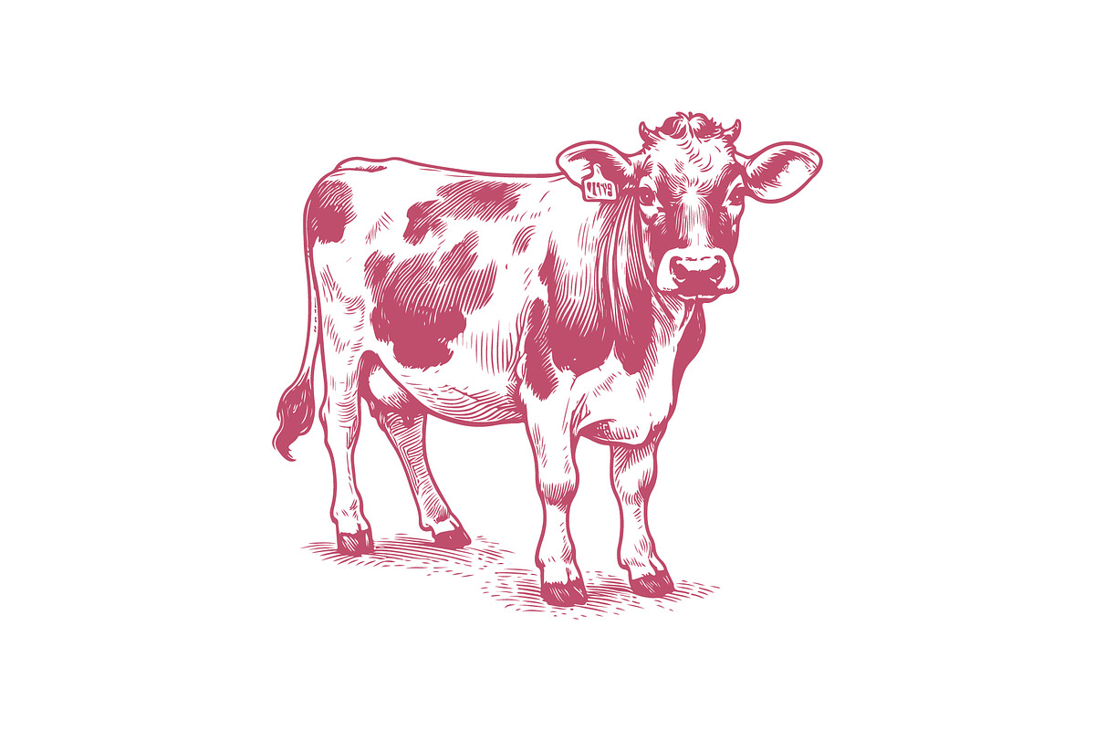 Vintage Jersey Cattle Engraving, an Animal Illustration by MkStudio (Photo 2 of 4)