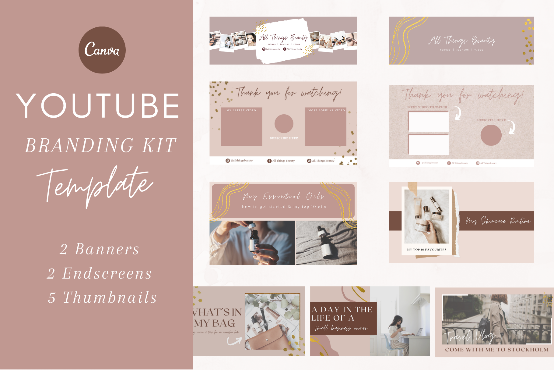 YouTube Branding Template, a Social Media Template by Tegefeldt Design