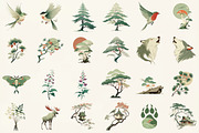 Watercolor Green Forest Clipart Set, an Illustration by DreamCafeArt (Thumbnail 2 of 6)