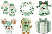 Watercolor Cute Christmas Clipart, an Illustration by Black Bird Studio (Thumbnail 2 of 6)