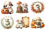 Watercolor Autumn Sheep Clipart, an Illustration by DreamPrint404 (Thumbnail 2 of 6)