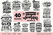 Strong woman SVG bundle 40 designs, an Illustration by BlackCatsMedia (Thumbnail 4 of 4)