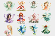 Watercolor Magical Fairy Clipart, a Seasonal Illustration by Design Market (Thumbnail 3 of 5)