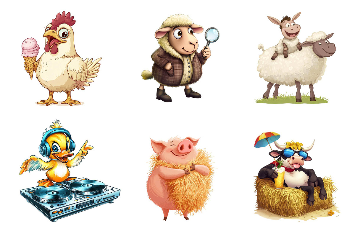 Quirky Funny Farm Animals sublimatio, a 3D by CreationArt (Photo 3 of 5)