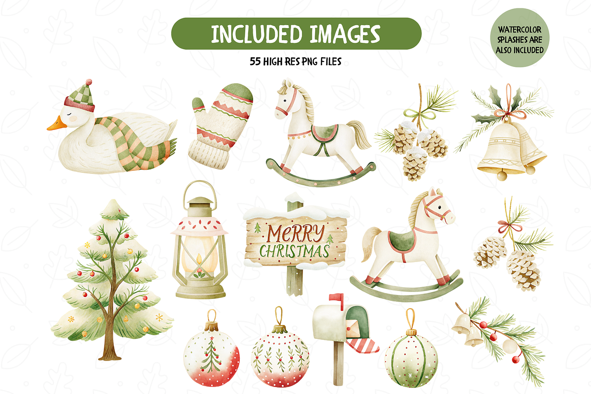 Christmas Goose Watercolor Set, an Illustration by TatiMockup (Photo 5 of 8)
