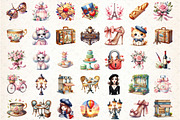 Ooh LaLa Paris Watercolor Clipart, an Illustration by DreamCafeArt (Thumbnail 2 of 7)